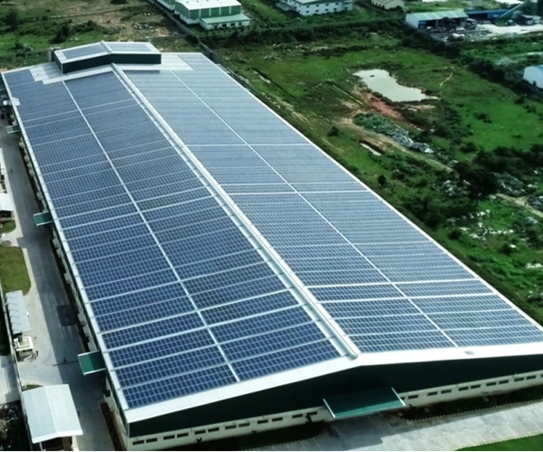 Rooftop solar on a building