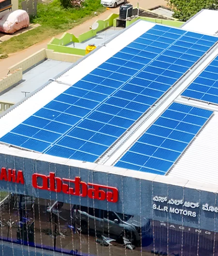 Hybrid rooftop solar plus storage installation at SLR Motors in Tumkur, Karnataka
